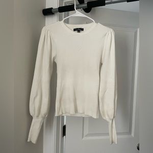 White Love Tree Ribbed Sweater